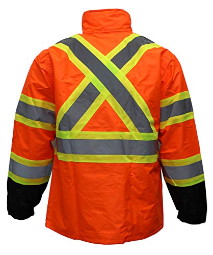 RW-CLA3-TLM55 AND OR77 Class 3 Rain suit, Jacket, Pants High Visibility Reflective Black Bottom3