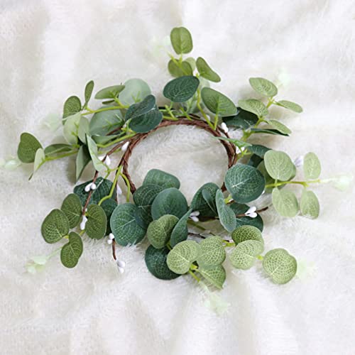 Toddmomy 4Pcs Pillar Candle Rings Wreaths Candle Wreaths Candle Rings Small Eucalyptus Wreaths Candle Rings Wreaths For Wedding Table Party Home Decor #TOP3