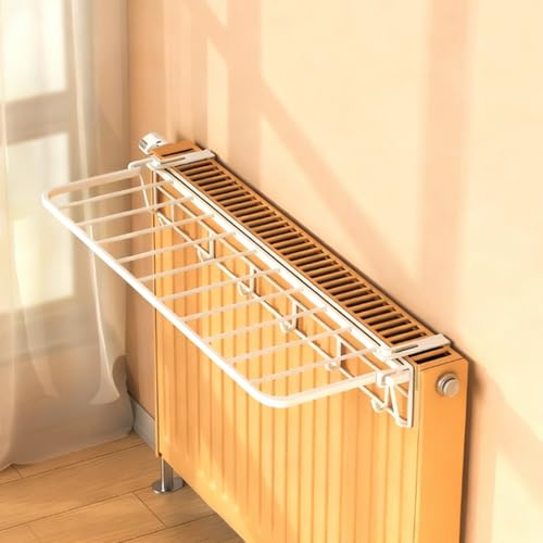 Tendedero plegable para radiador, de metal, con ganchos, ajustable para el hogar, oficina, 35 cm