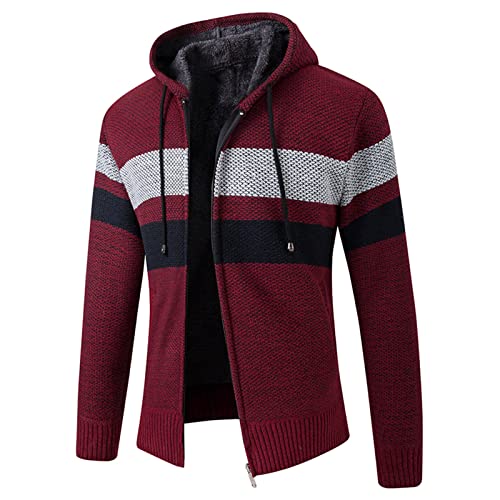 Manteau automne hiver pour hommes avec pull manteau cardigan à capuche en velours