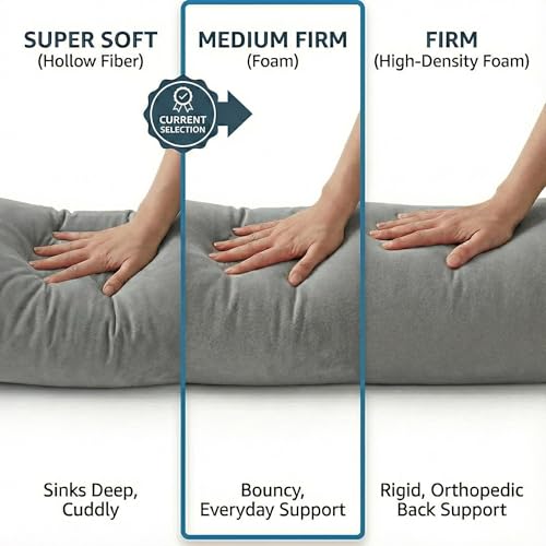 Image of Wakefit Firm Bolster Pillow | Pack of 1 | 23x8 Inch | Firm Foam & Removable Velvet Fabric | Machine Washable Cover | for Bed, Sofa & Diwan | Pink