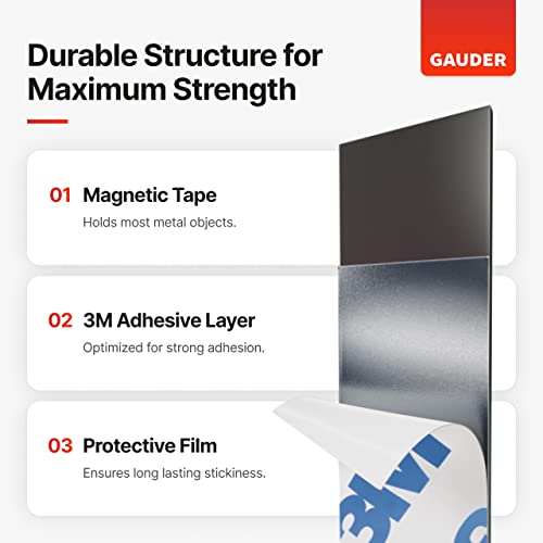 Gauder Strong Magnetic Tape Self Adhesive (3.3 Feet Long X 1.2 Inch Wide) | Magnetic Strips With Adhesive Backing | Magnet Roll #TOP2