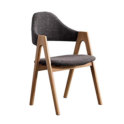 Tokyia norte de Europa Silla de comedor nórdica de madera maciza Silla de comedor Silla de ordenador Una Silla Palabra adaptaciones for coches de Estudio Sala de cocina (Color: gris, tamaño: 44cm x 48