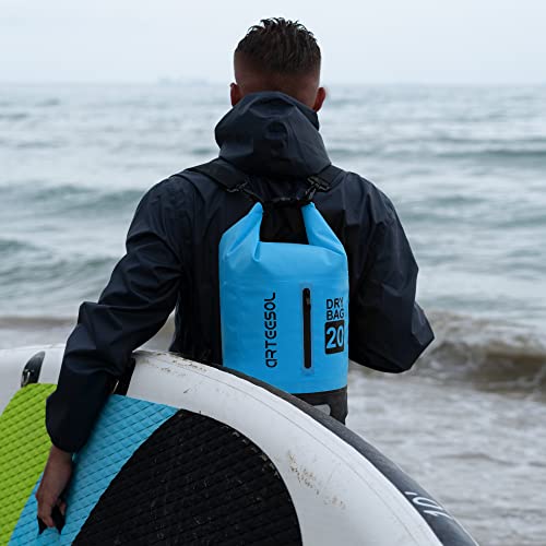 Dry Bag wasserdichte Tasche 5L/10L/20L/30L Wasserfester Beutel Packsack mit Langen Doppeltem Verstellbarer Schulterriemen für Schwimmen Bootfahren Kajak Wassensport Treiben – Bild 2