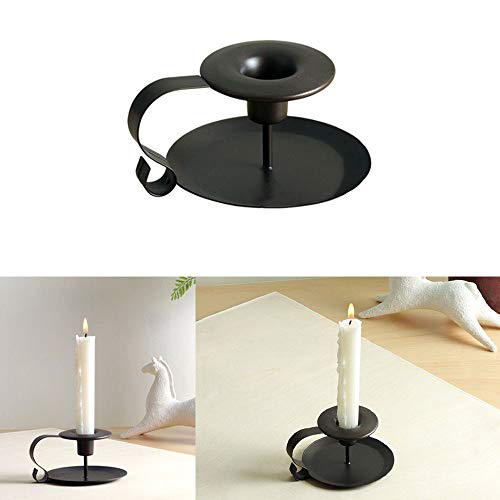 Retro Wrought Iron Candle Holders, Wrought Iron Taper Candle Holder, Simple Candlestick Holders Fits Wedding, Dinning, Party & Bar Decorative, Black, 2Pcs #TOP3