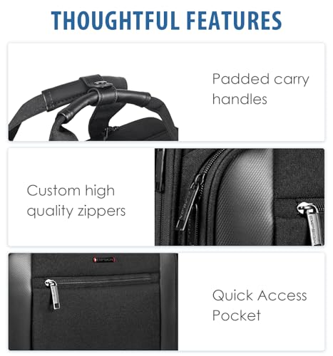 EMPSIGN Rolling Laptop Bag Laptop Roller Case for 17.3 Inch Wheeled Briefcase with RFID Pockets Water-Proof Laptop Trolley Case for Travel/Busines/Men - Image 4