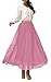 Afibi Womens Chiffon Retro Long Maxi Skirt Beach Ankle Length Skirt (X-Large, Misty Rose)