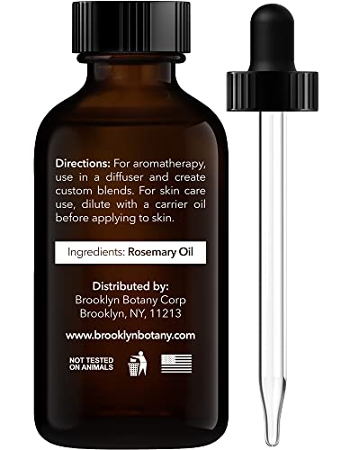 Brooklyn Botany Rosemary Essential Oil – 100% Pure And Natural – Therapeutic Grade Essential Oil With Dropper - Rosemary Oil For Aromatherapy And Diffuser - 1 Fl. Oz #TOP2