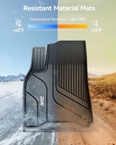 Image of 3W Tesla Model Y 2020-2024 6PCS Floor Mats,5-Seater (Not for Juniper) | TPE All Weather Floor Liner, Cargo Liner,Frunk Rear Liners, Custom Fit Model Y Accessories, Black, Over 10 Years Lifespan