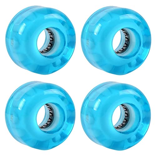 Hellery Skateboard 54x36mm 78a Runde LED-Licht-Up Longboard (4-Pack) für -The-Dark, Alle Altersgruppen ; Geschick Ebenen Skating Spaß, Blau