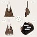 Imagen de EVEOUT Bolso Bandolera con Flecos de Gamuza sintética Oversize Boho Estilo Western Bolso de Hombro Hobo con Borlas