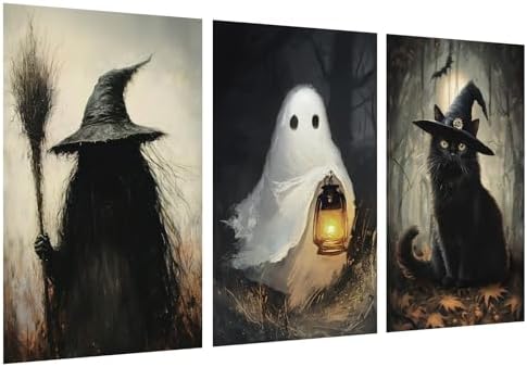 Halloween Decorations Indoor Wall Decor: 3 pcs Large Scary Witch ...