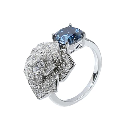 Bague moissanite bleu roi coupe Asscher le cadeau de promesse idéal pour elle