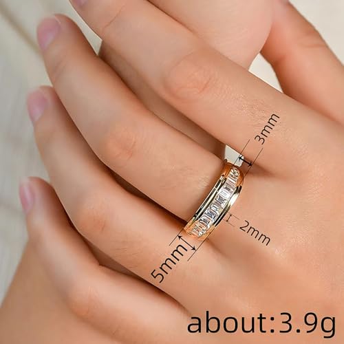 Fashion Gold Color Proposal Ring Bridal Wedding Band Jewelry with Brilliant Cubic Zirconia4