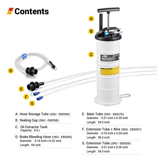 image for EWK Plus ver. 6.5L Pneumatic/Manual Oil Extractor Pump for Automobile 