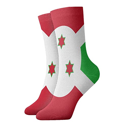 Chaussettes De Compression Drapeau Du Burundi Chaussettes De Sport Unique Équipage Chaussettess Pour Vélo Randonnée 40 Cm