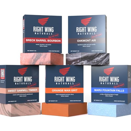 Right Wing Naturals Bar Soap Gift Set for Men | Handcrafted Cold-Pressed | Handmade Organic Soap for...