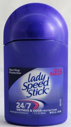 Lady Speed Stick By Mennen Antiperspirant/Deodorant Fresh Fusion Roll on 1.7 Oz (Pack of 6)