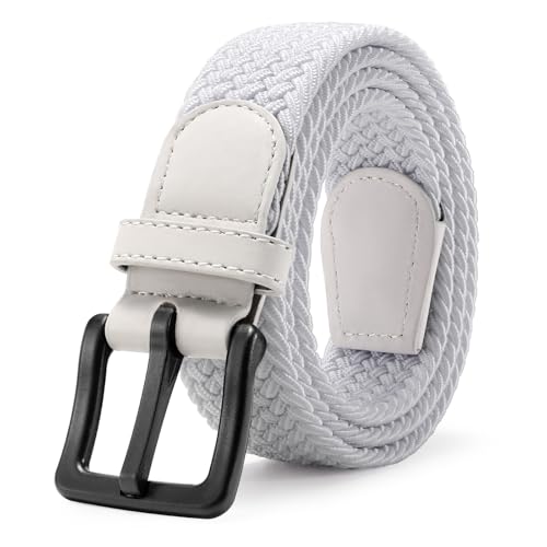 Image of JASGOOD Elastic Braided Belt Men Stretch Golf Woven Casual Jeans Pants Canvas Fabric Tsa Approved Metal Free Belt