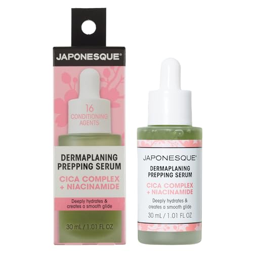 Japonesque Dermaplaning Prepping Serum better than a face oil for Smooth Glide Deeply Hydrates and Nourishes Without Feeling Oily made with Cica Complex and Niacinamide