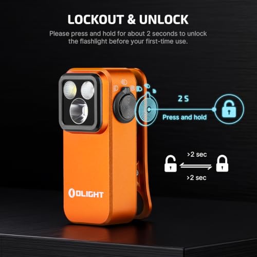 Image of OLIGHT Oclip Pro EDC Flashlight Clip-on Light, Rechargeable 500 Lumens with Three Lighting Solutions Type-C Charging, Magnetic Flash Lights for Signaling, Cycling, Outdoor or Indoor Use(Orange)