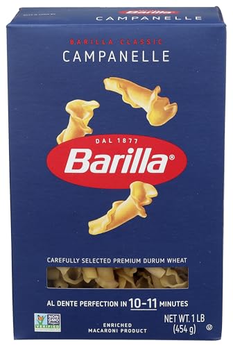 Barilla Campanelle Pasta, 16 oz. Box - Non-GMO Pasta Made with Durum Wheat Semolina - Kosher Certified Pasta