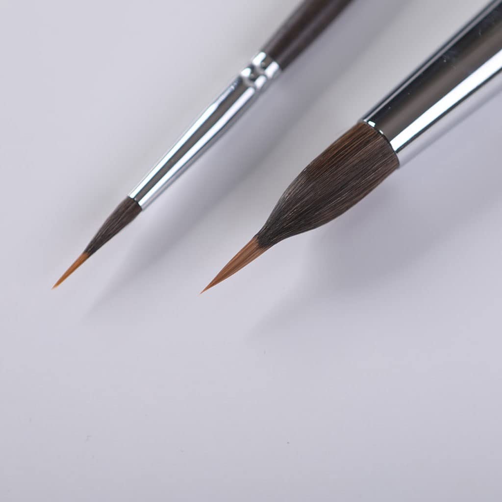 BATLAM Llegadas Dos Capas Liner Acuarela Pincel Punta Afilada Mezcla de Cabello Nylon Carbonizado Mango de Madera (Svart 5PCS)