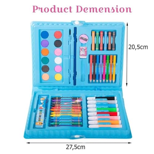 Image of TOYTONIC 68-Piece Color Set for Kids - Drawing & Painting Kit with Crayons, Watercolors, Pencils & Sketch Tools | Creative Art Stationery Gift for Boys & Girls Age 3-5