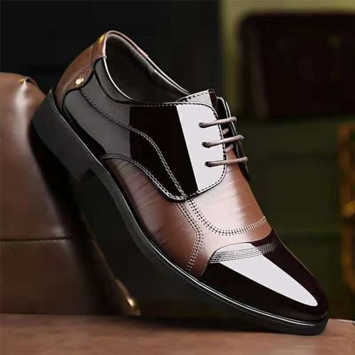 Men's Shiny Patent Leather Dress Shoes Men's Slip-On Leather Oxford Shoes Formal Business Casual Oxford Trendy Upper Tuxedo Shoes for Men PU Fashion Dress Sneakers Business2