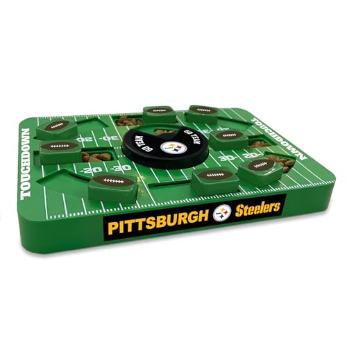 Image of Pets First NFL Pittsburgh Steelers Large Puzzle Toy for Dogs, Slow Feeder Board for Pets, New Bigger Size, Interactive Doggie Treat Toy