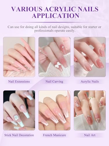 Acryl Nagelset Nägel Selber Machen: 120ml MMA-Frei Acryl Liquid für Nägel 3 Farbe Acrylpulver für Nägel - Acryl Pulver Nails