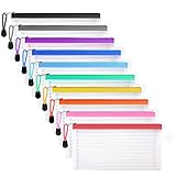 JARLINK 20 Pack 10 Colors Zipper Mesh Pouch, Pencil Pouch Pen Bag Multipurpose Travel Bags for Office Supplies Cosmetics Travel Accessories Multicolor