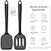 Coukre 2 Pack Silicone Spatula Set, High Heat Resistant, BPA Free Kitchen Spatula, Solid & Slotted Turner for Non-Stick Pans, Sautéing, and Flipping (2, PureBlack)