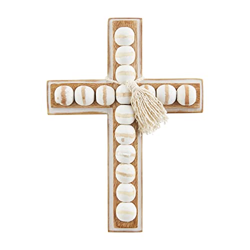 Mud Pie Wood Bead Cross, Medium, 8.5' x 6.2'