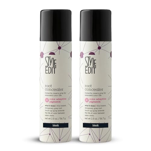 Image of Style Edit Root Touch Up Spray | Temporary Hair Color for Gray Roots and Thinning Hair | Salon-Quality, Transfer-Resistant Hair Concealer | Black, 2 oz