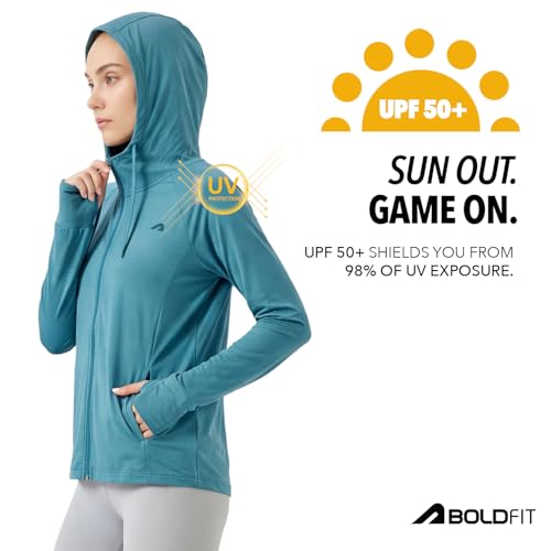 Image of Boldfit Sunscreen Jacket For Women UPF 50+ UV Protection Jacket For Woman For Sun Protection Jackets Stylish Full Sleeve All Weather Wear Jackets