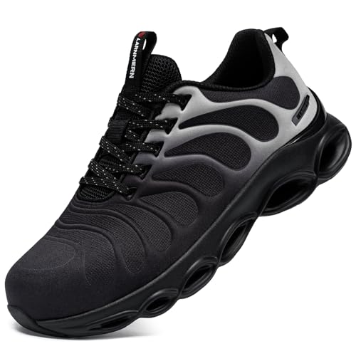 Image of LARNMERN Steel Toe Shoes for Men Women Lightweight Work Safety Shoes Sneakers Comfortable Safety Toe Sneakers Stylish Work Shoe Colorful Zapatos de Seguridad