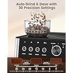 Espresso Machine with Grinder, 20 Bar Expresso Coffee Machines with Milk Frother Steam Wand, Professional Espresso Maker with Removable Water Tank, Cappuccino & Latte Machine for Home - Image 4