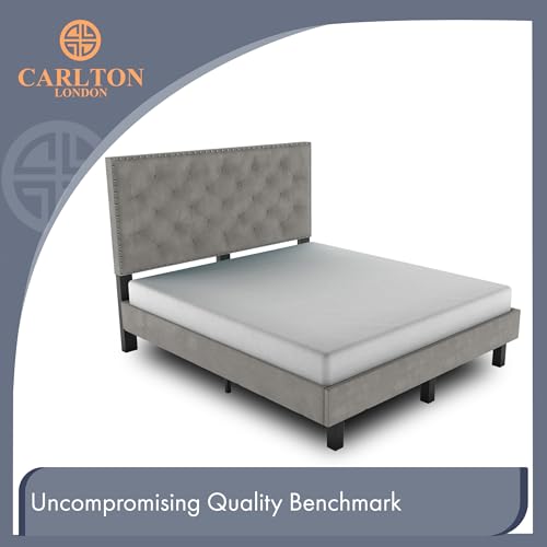 Image of Wooden Modern Upholstered King Size Bed for Bedroom | Wooden Double Bed Without Storage | Platform Cot Upholstered Bed with Upholstery Fabric | Engineered Wood | 6.5 x 6 Ft | Mine