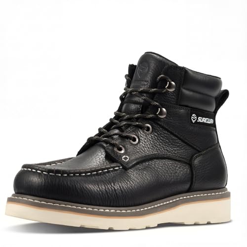 Image of SUREWAY 6 inch Soft Toe Work Boots for Men - GoodyearWelt Full Grain Leather, Lace Up Mac Toe Work Shoes, EH Construction Oil /Slip Resistant, Durable Rubber Sole Boots for Warehouse, Factory, Daily Wear