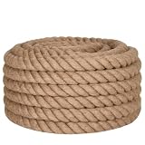 Corda intrecciata della linea Outdoor, Corda intrecciata in iuta naturale al 100%, 5-500 m, 4-60 mm, for giardino, artigianato, casa, esterno(25 M,40 mm)