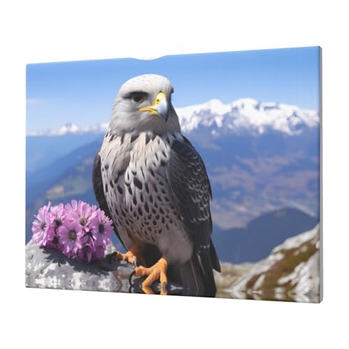 Toile murale montagne et faucon 30x40 cm : habillez vos murs vides avec style