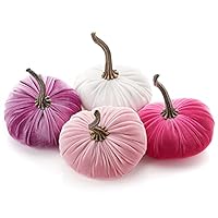 Algopix Similar Product 8 - Choose Set of 4 Small Velvet Pumpkins