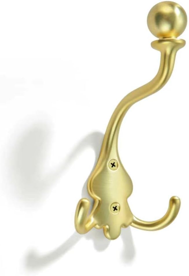 SAILING Coat Hooks - 3 Pack Polished Gold Towel Hooks Robe Hooks Decorative Wall Hooks for Bathroom Bedroom Kitchen Towel Robe Bathroom Hardware