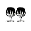 Waterford lismore black crystal brandy balloon set of 2  urban country home decor