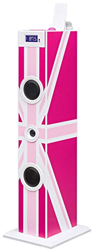 Bigben Interactive Tower TW5 - Union Jack docking station con altoparlanti 2.1 canali 20 W Rosa