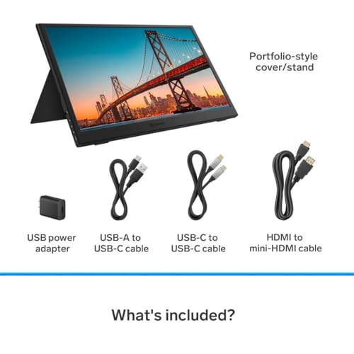 Image of STEREN 16 inch Portable HDR Monitor for Laptops - Full HD Display with USB-C, HDMI, and Ultra-Slim Design