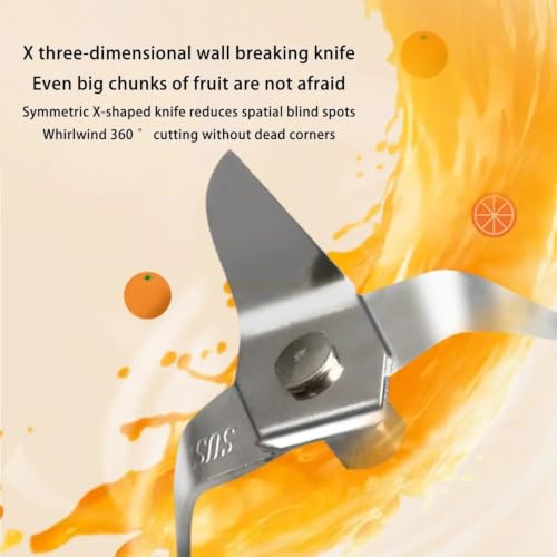 Image of Mini Juicer Mixer Grinder, 6-Blade with 1500mAh Battery High-Speed Fruit Juicer for Home, Office, Gym & Travel, 6-Blade High-Speed Fruit Juicer for Home, Office, Gym & Travel-White2