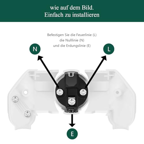 2 Stücke Schuko Stecker, IP20 Schuko Stecker für den Innenbereich, Europa-Stecker Kunststoff 250V (16A) für 8-10mm Kabel, IP20 für den Innenbereich - Weiß