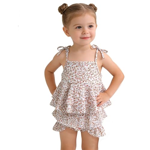 Genérico Traje de Baño Bikini Infantil para Niñas Conjunto Dos Piezas Estampado Floral Verano Playa Piscina